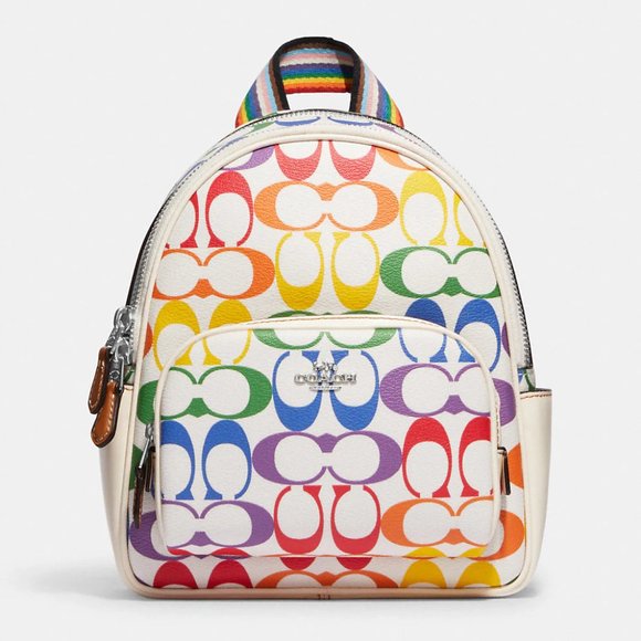 🌈 Coach Mini Court Backpack In Rainbow Signature Canvas - Picture 2 of 12